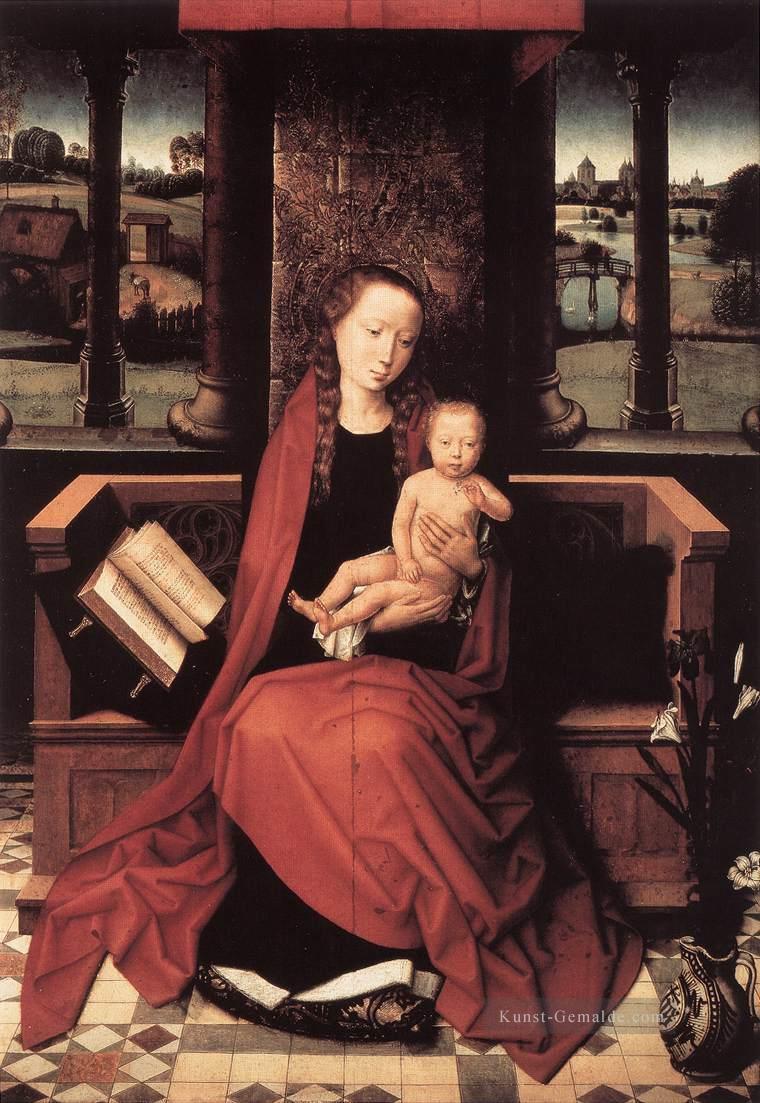 Jungfrau und das Kind inthronisiert 1480 Niederländische Hans Memling Ölgemälde